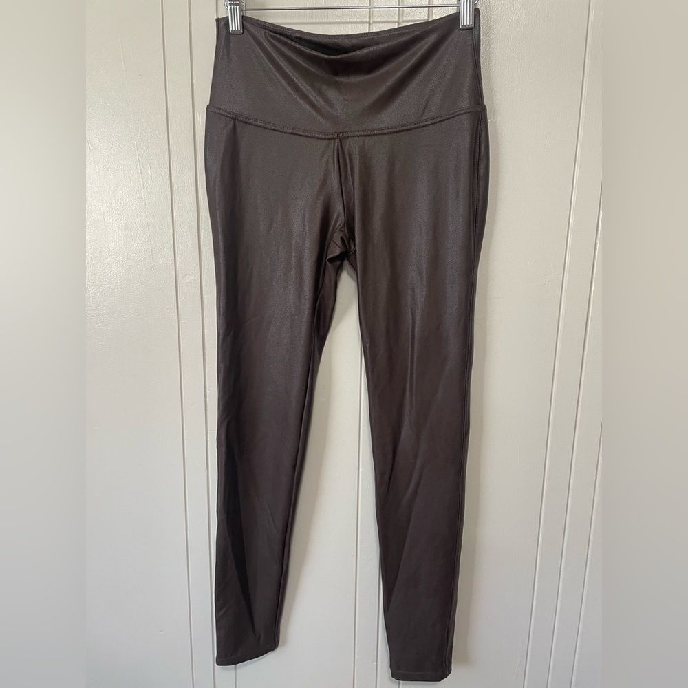 EUC: Time and tru, brown faux leather leggings - Picture 2 of 9